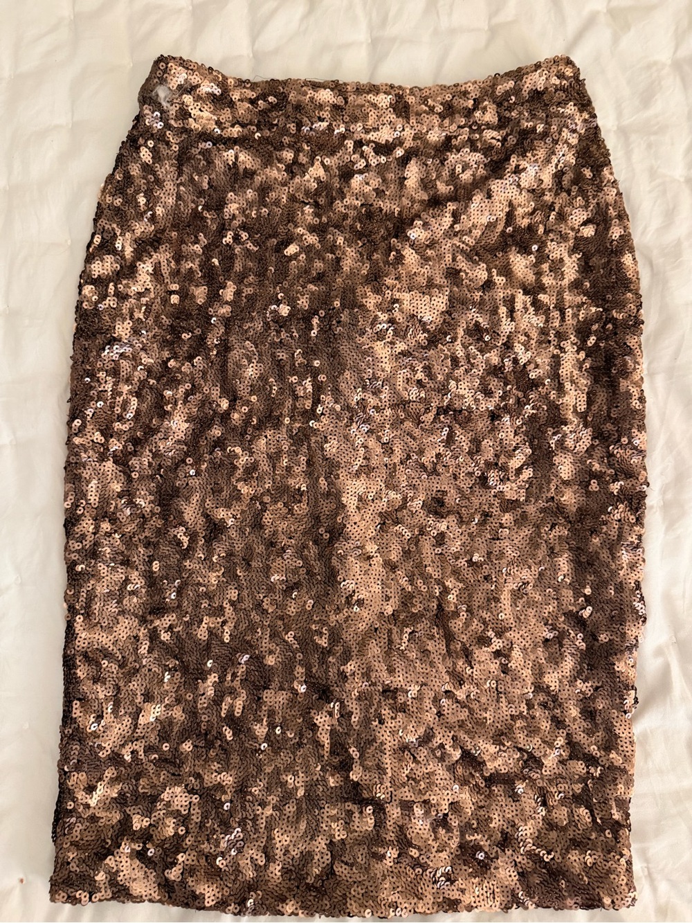 Bar III Rose Gold Sequin Pencil Skirt